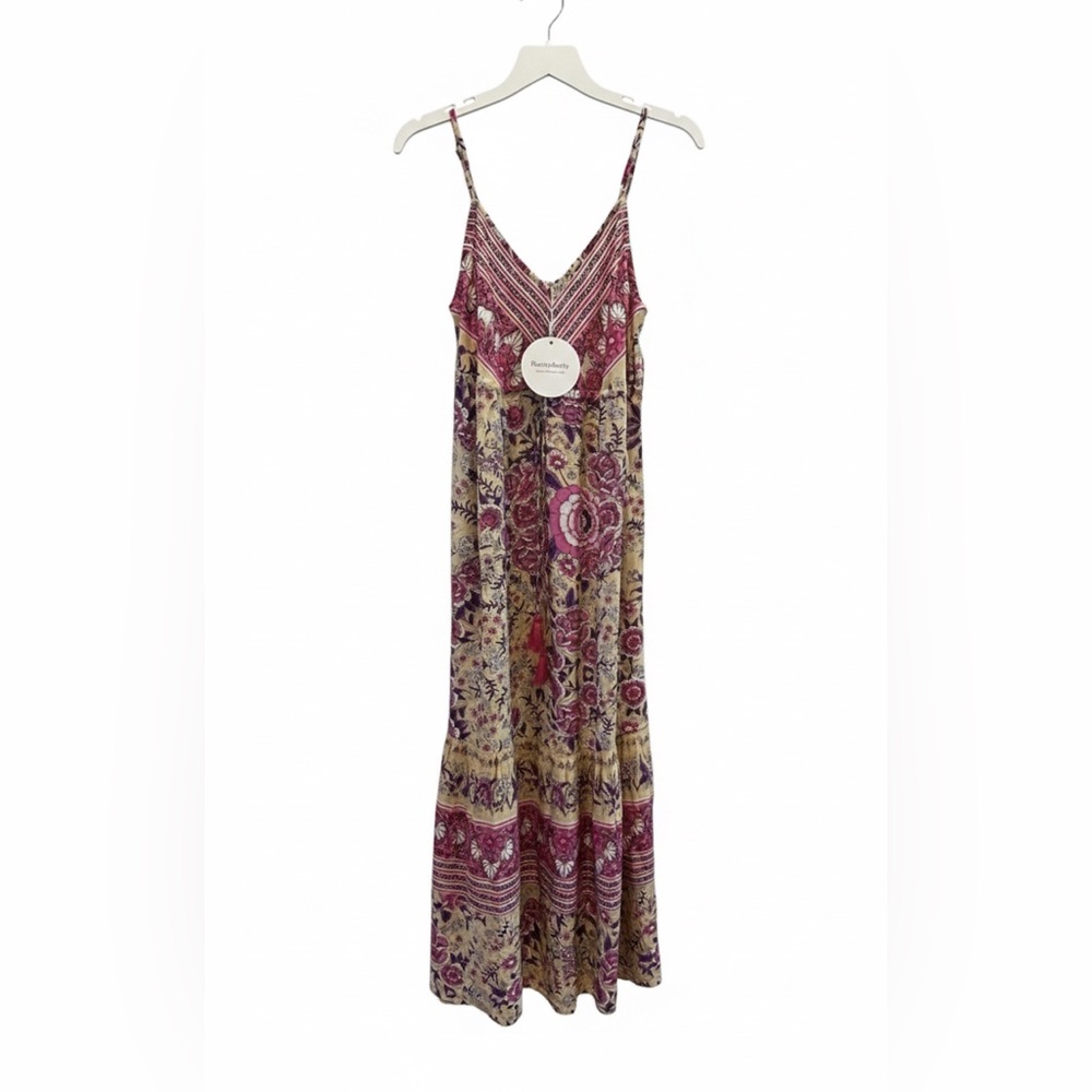 Rusttydustty Modern Bohemian Crush Floral Paisley Maxi Dress Size M NWT